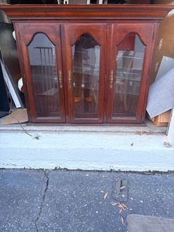 Cherry Wood China Cabinet Hutch