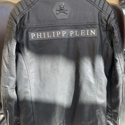 Philipp Plein Black Leather Jacket Limited Edition