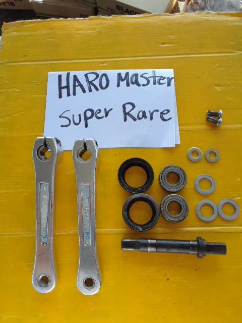 Haro master 3 piece 1980s fusion 180mm bmx bike cranks sealed bearings 300 takes located in the sanfernando valley