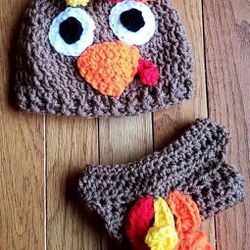 Crochet Newborn Turkey Set