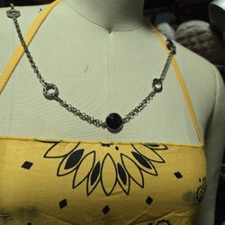 Liz Claiborne's Black Onyx Necklace And Matching Earrings And Bracelet 