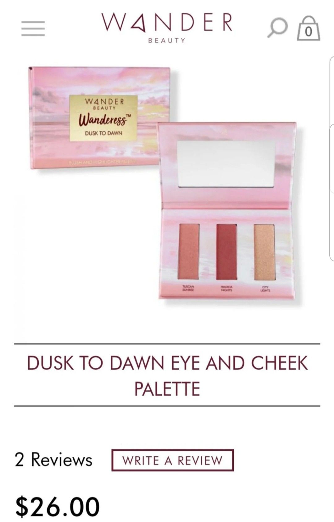 Wander Beauty Dusk to Dawn palette