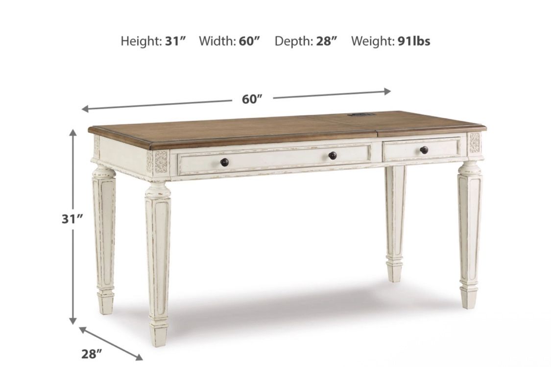 Office Desk : Realyn 60" Home Office Lift Top Desk with USB Charging