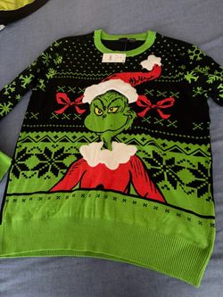 Grinch Ugly Christmas Sweater with Tags