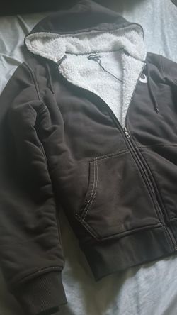 Brown true religion fur hoodie