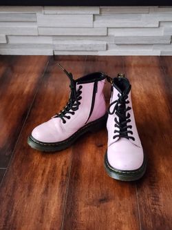 Dr. Martens 1460 Youth Pink Leather Lace-Up Combat Boots Kids US 13 UK 12 EU 31