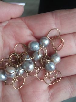 VTG.GOLD PLATED GENUINE SOFT GREY PEARLS NECKLACE