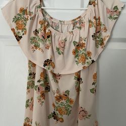Off The Shoulder Pink Floral Size S