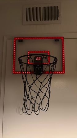 Over-the-Door Mini Basketball Hoop with LED Lights