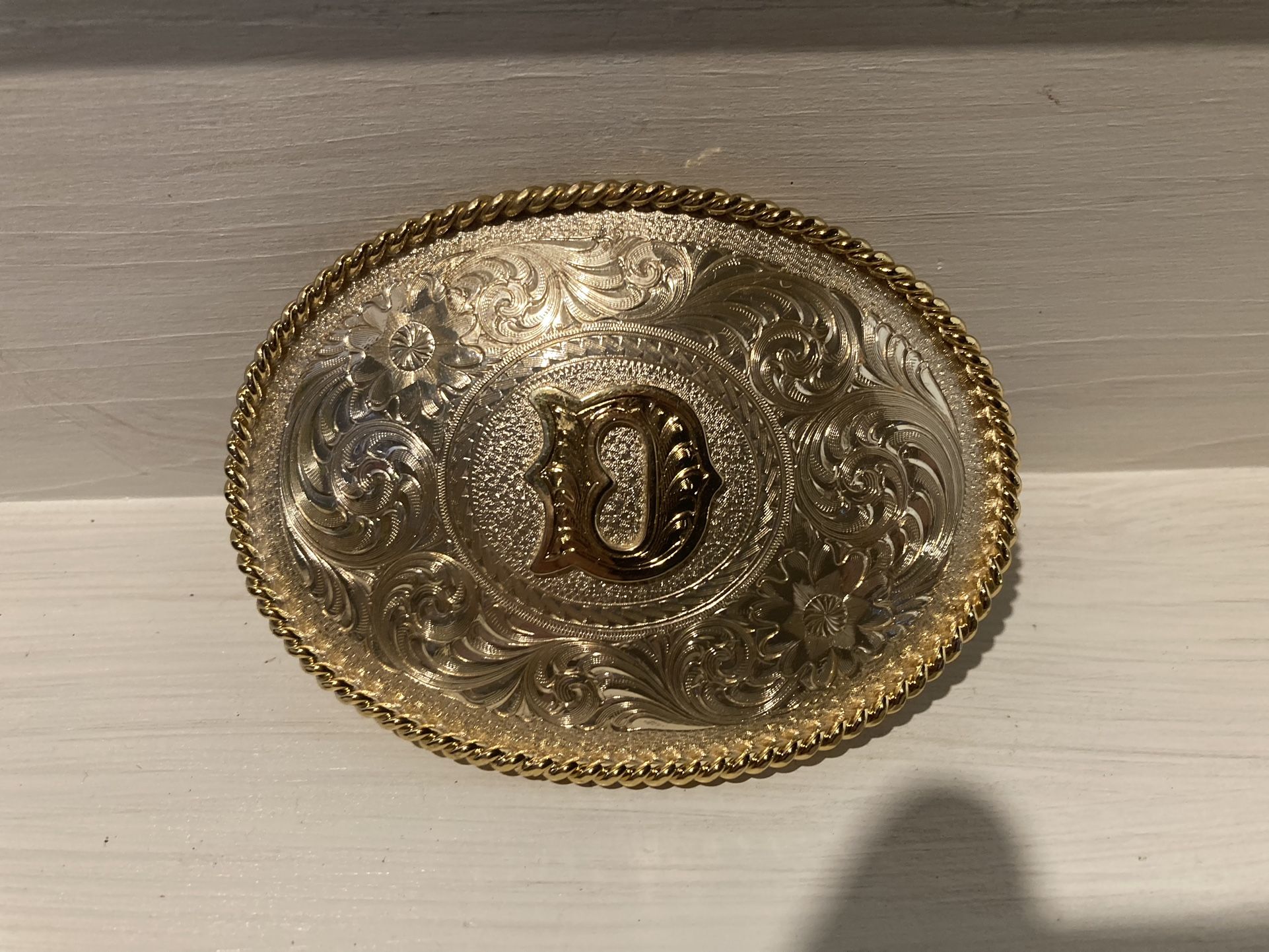 Montana Silver Smiths Gold Monogram D Belt Buckle Vintage Used