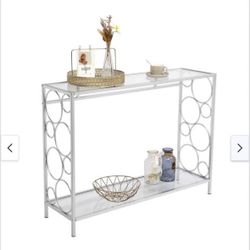 New in it's box Toughened Glass Panel Console Table - (40.16 x 12.01 x 29.92)"