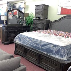 💥HUGE Blowout Furniture Sale!💥 Brand New 7PC KING Size Bedroom Set! $50 Down Takes It Home Today! 