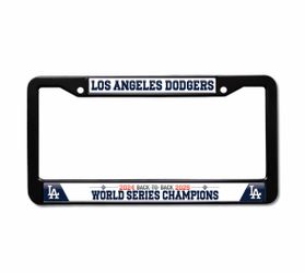 Los Angeles Dodgers back to back stainless steel license plate frame