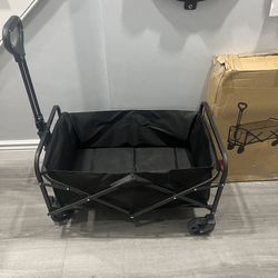 New-Collapsible Wagon with Wheels, 220 lbs Wagons Carts Foldable Wagon Cart with Flexible Handle, Lightweight Portable Folding Utility Grocery Shoppin