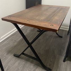 Wooden Desk With Iron Legs