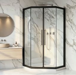Clear Tempered Glass Diamond Shaped Shower Door