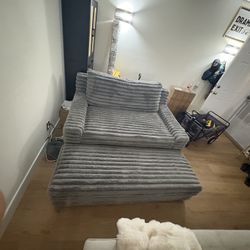 Grey Fluffy Sofa 