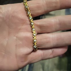 Vintage 8" XO yellow Gold bracelet