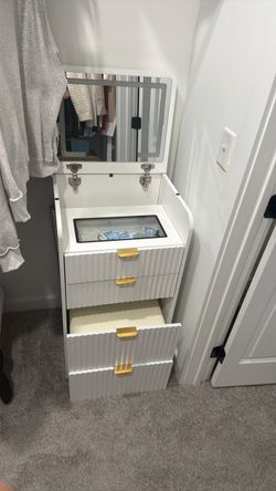 Vanity with storage and seat