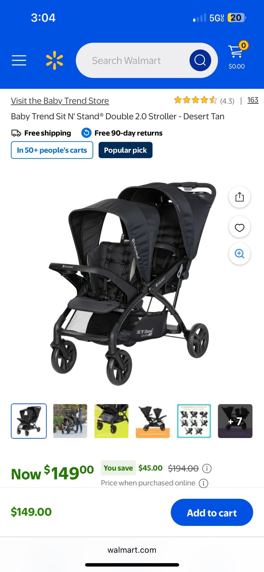 Baby Trend Double Stroller Used But Like New