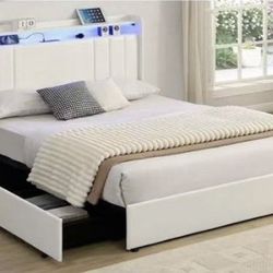 New Queen Size Bed Frame + Queen Mattress + Box Spring 