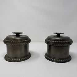 Vintage Italian Pewter Containers Set (2 pcs)