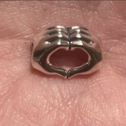 Heart Hands Silver Charm S925