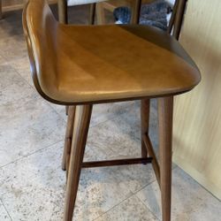Article Sede Leather Counter Stools - Walnut And Toscana Tan