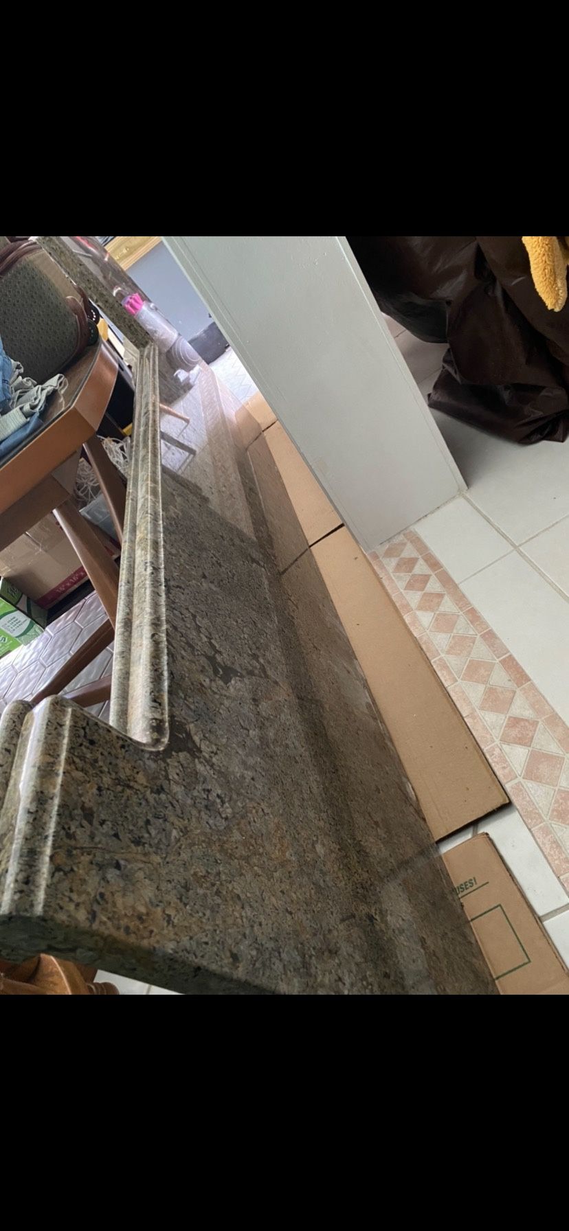Beautiful Designer Thick Piece Of Granite L-shaped Asking/$1150. Obo