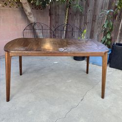 Antique dining table (possible a Mid-Century Modern?) It needs some restoration, Extendable Leaf missing. 60” x  36” x  30” H
