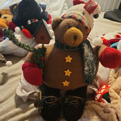 Vintage 80's Christmas Bear Sand Snow Scarf Brand New With Tags Asking 15 