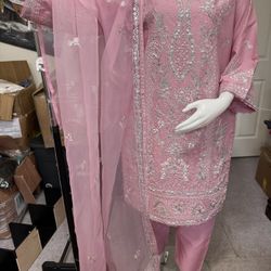 Cotton Embroidered Party Wear Dress
