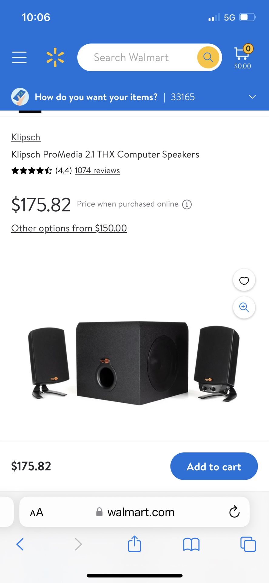 Klipsch Pro media2.1 THX Computer Speakers