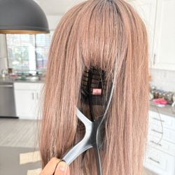 Korean Wig Pink Age Medium Length 