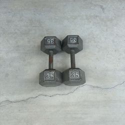 Cap 35Lb pair Solid Barbell Hex Dumbbells $65
