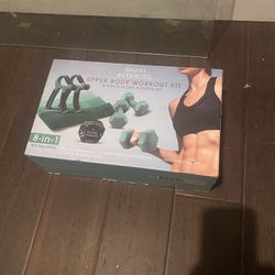 Workout  Kit:  Two 3lb Dumbbells, Two Grip Strength , Stretch Band, And Dice