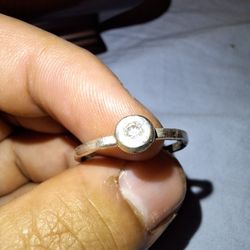 Sterling Silver CZ Flush Set Ring