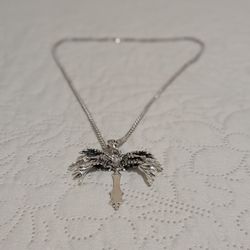 Y2K Cross Necklace - Silver - Excellent Condition