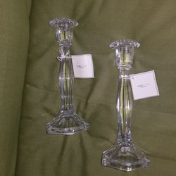 2 Crystal candle holders 