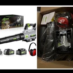 Open Box Leaf Blower Cordless, 21V Electric Leaf Blowers with 2X 4.0Ah Battery, Lightweight Snow Blower with Turbo Button, Variable Speed Dial, and Cr
