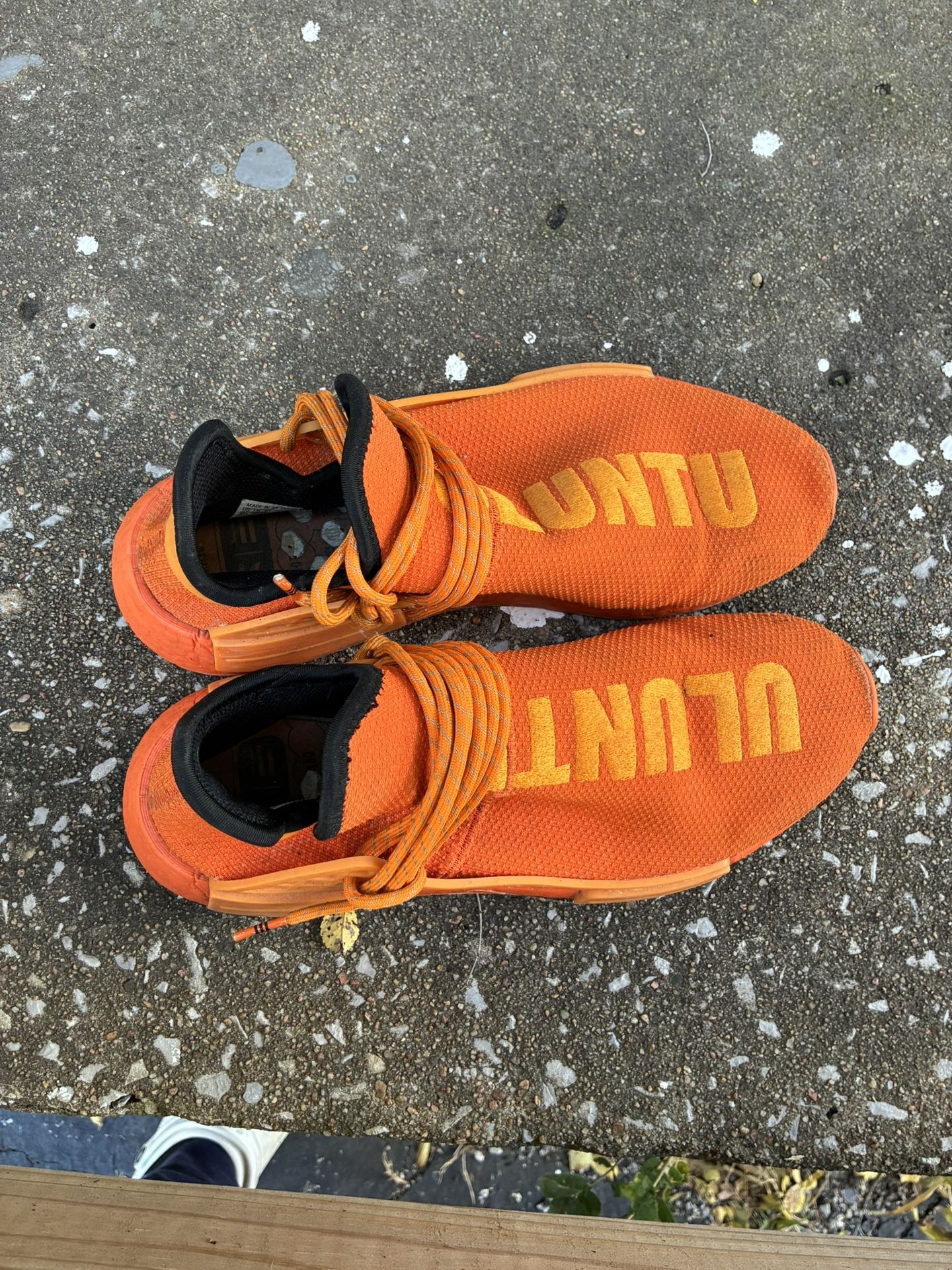 Worn 2021 Pharrell x adidas NMD Human Race 'Orange'