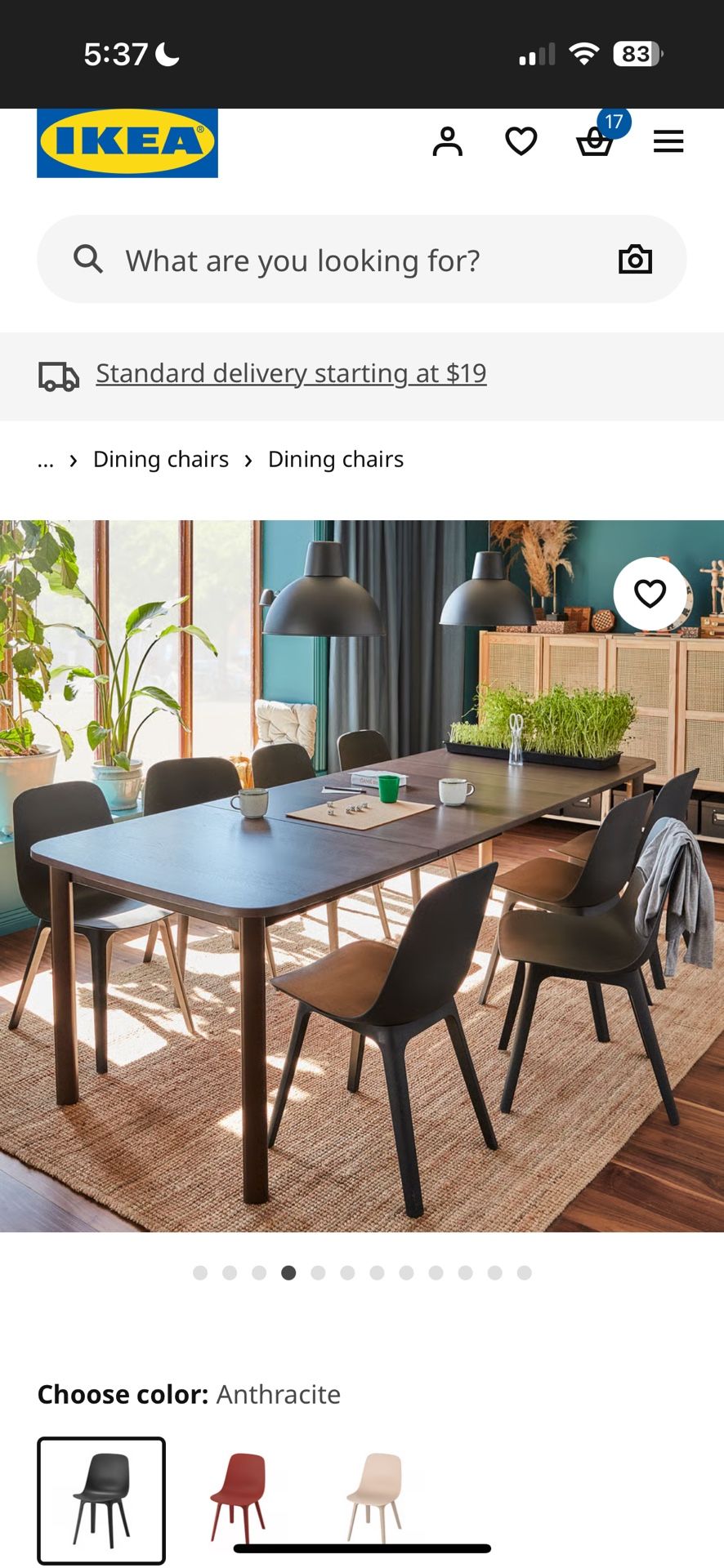 Ikea STRANDTORP extendable Dining Table with 6 ODGER Chairs