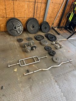 Weights , dumbbells and bars