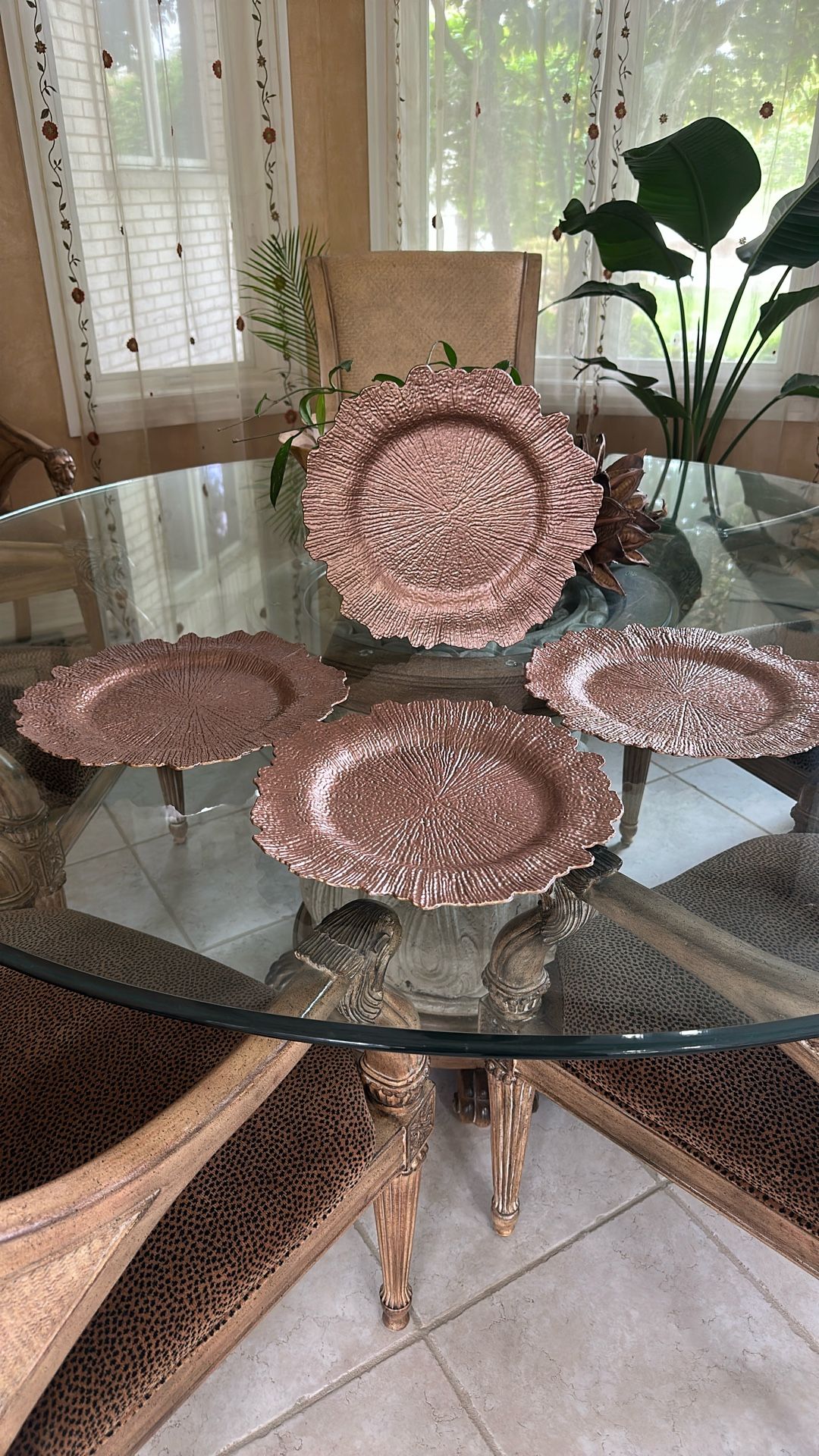 130 Rose Gold Acrylic Reef Charger Plates