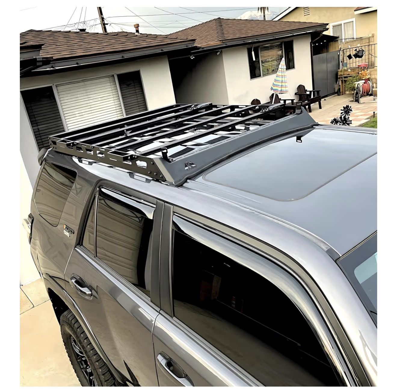 Black Roof Rack Cargo Storage Compatible with 2010-2024Runner (Medium Size) 