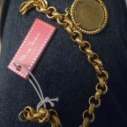 14 Kt    Gold Plated Bronze 💯 bracelet.L 20 Lira coin.made In Italy 🆕🆕🆕