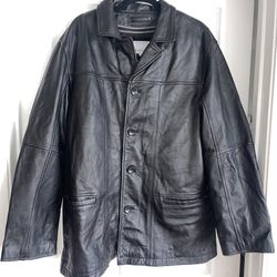 Wilson Leather M. Julian Mens Jacket Size L Black Thinsulate Zip Lining