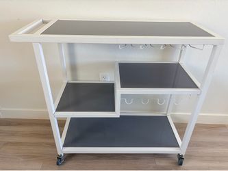 White Rolling Bar Cart / Drink Cart - READ DESCRIPTION
