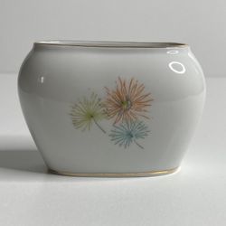 Vintage R KPM Germany Krister Mini Oblong Vase With Flowers, 3” L X 2-1/4” H