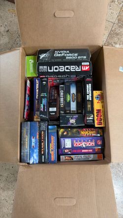 Vintage PC Games and GPU Cards Lot